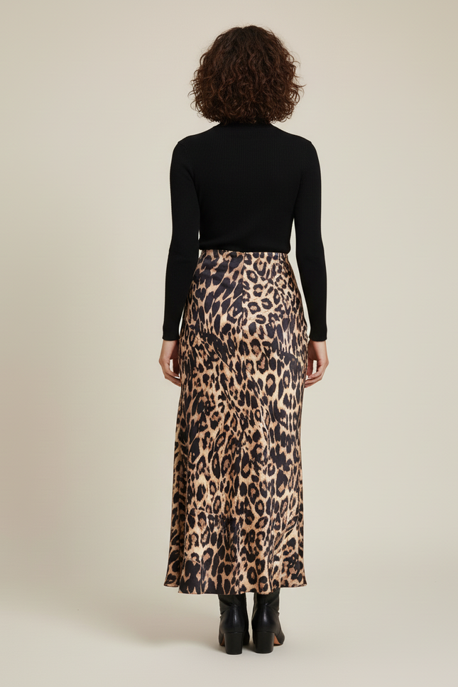 Jupe Léopard Longue Fluide Élégante