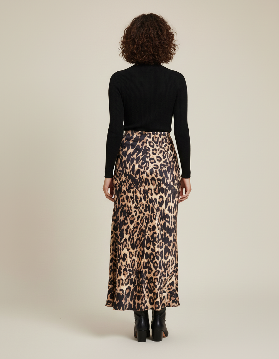 Jupe Léopard Longue Fluide Élégante