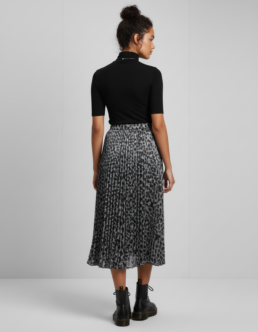 Jupe Leopard Noir Et Blanc