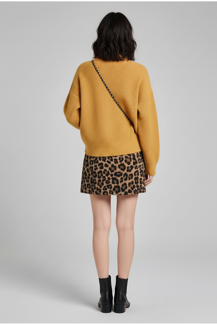 Jupe Léopard Mini A-Line Élégante