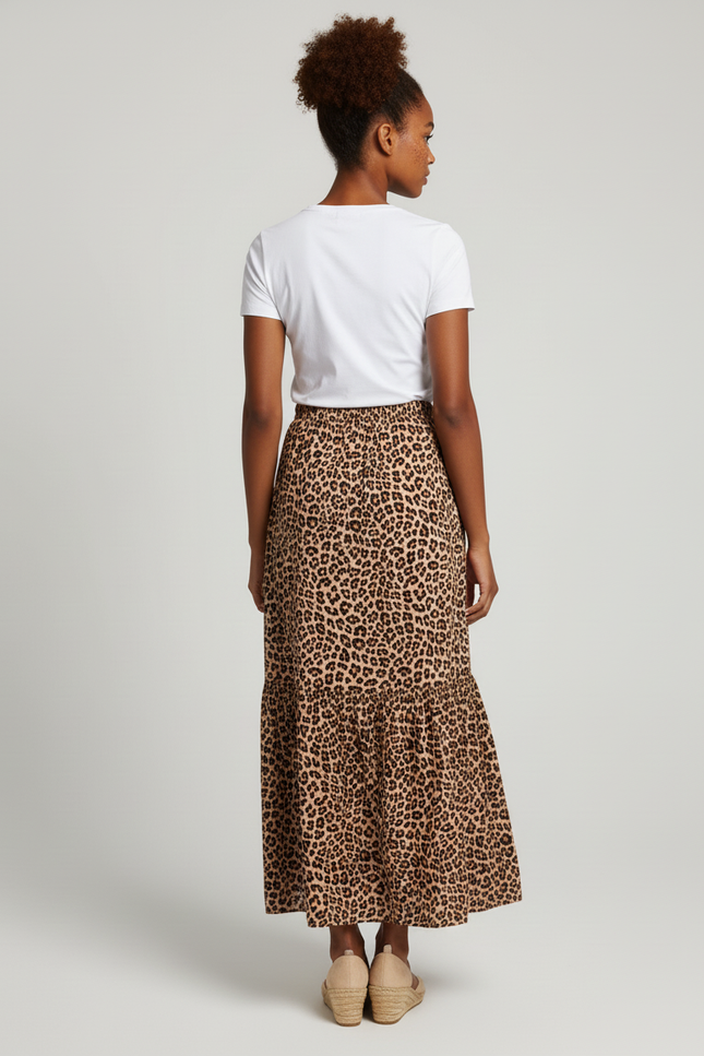 Jupe Léopard Fluide Maxi Bohème