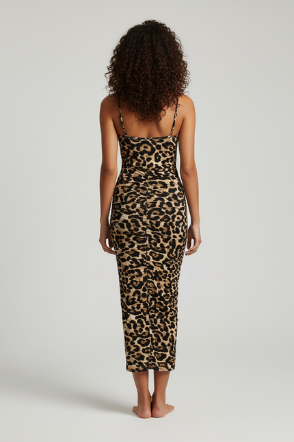 Jupe Léopard Plissée Longue