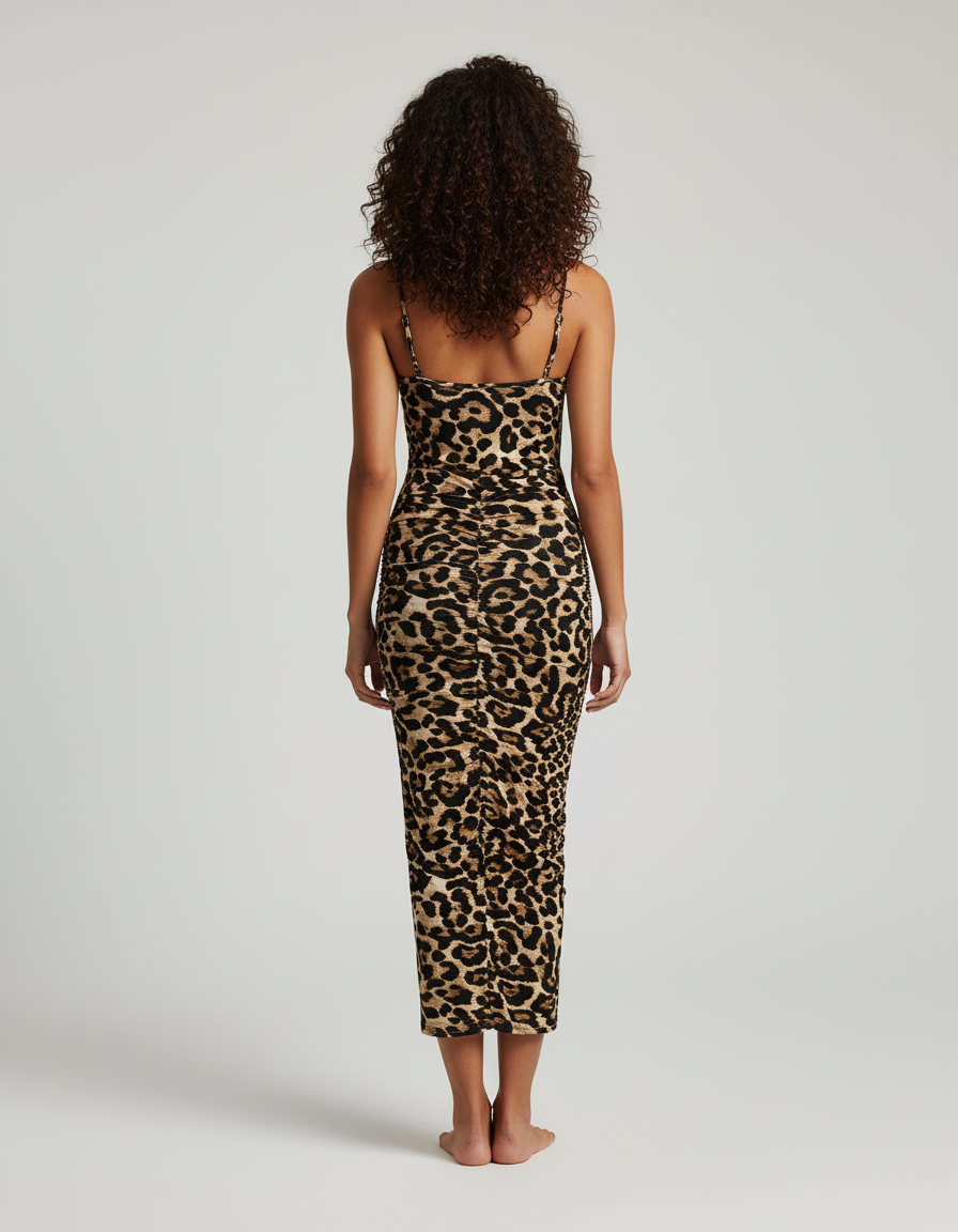 Jupe Léopard Plissée Longue