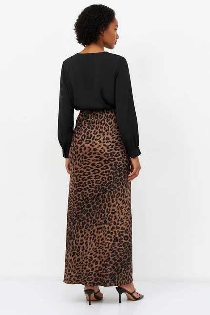 Jupe Léopard Longue Fluide Élégante Majestueuse