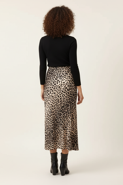 Jupe Léopard Soyeuse Fluide Élégante