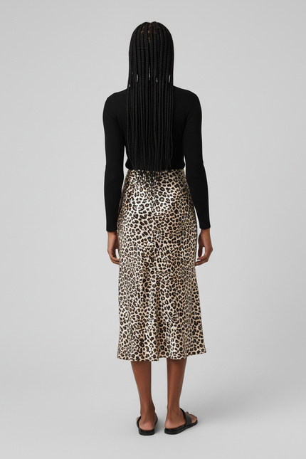 Jupe Léopard Satinée Élégante