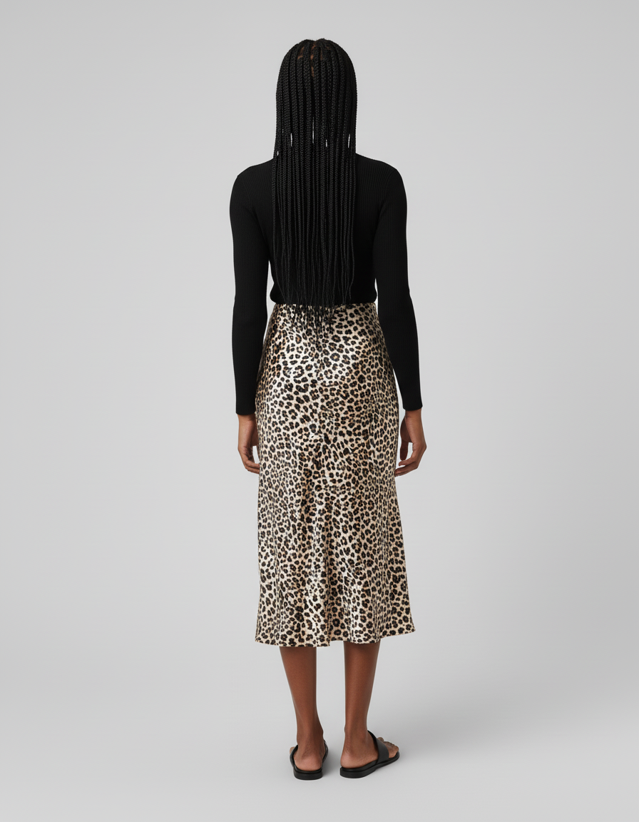 Jupe Léopard Satinée Élégante