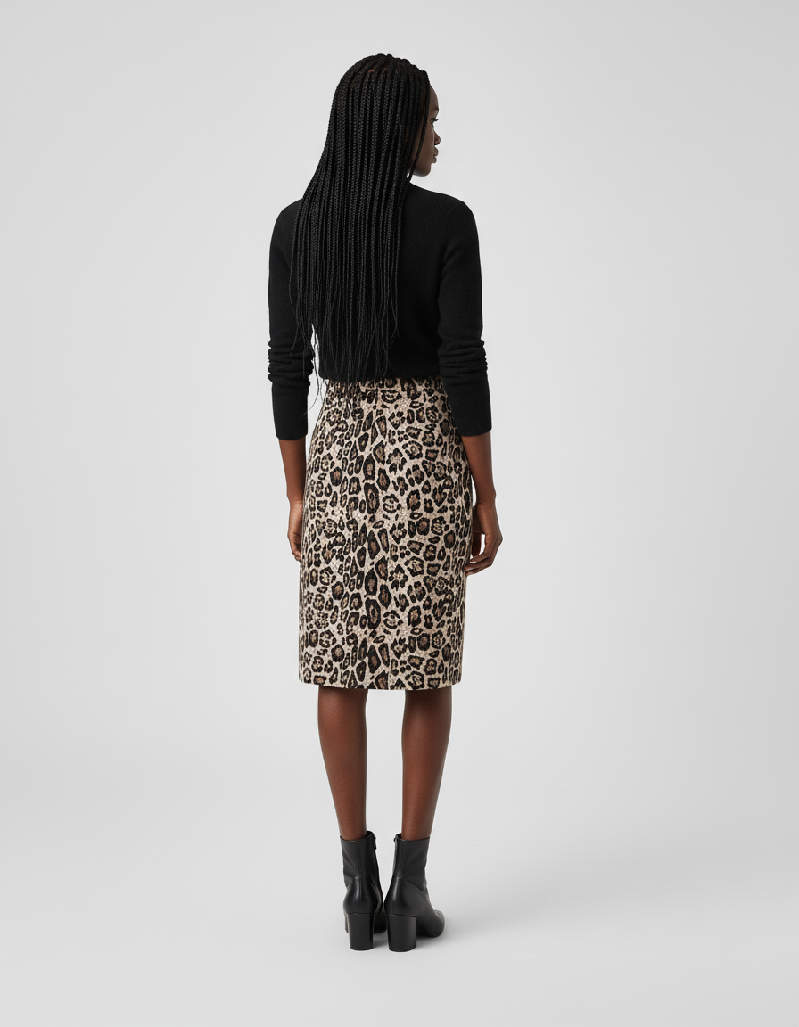 Jupe Léopard Suede Crayon Chic