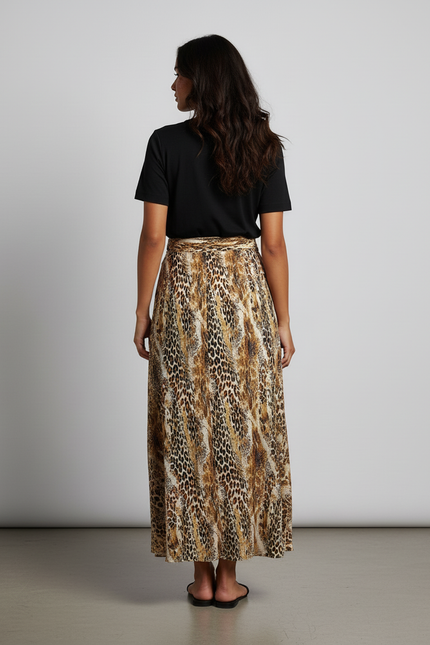 Jupe Léopard Longue Fendue Bohème