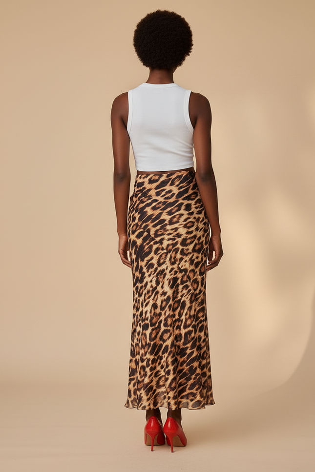 Jupe Droite Leopard