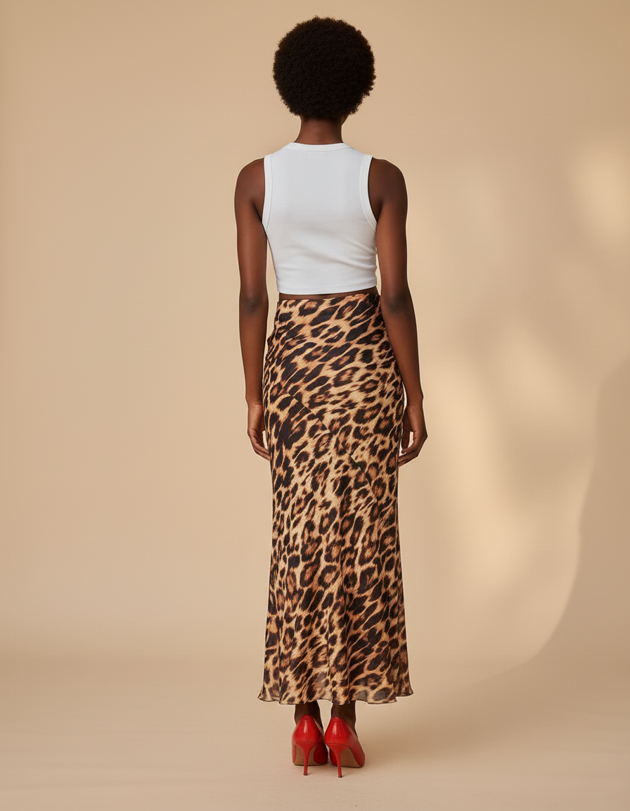 Jupe Droite Leopard