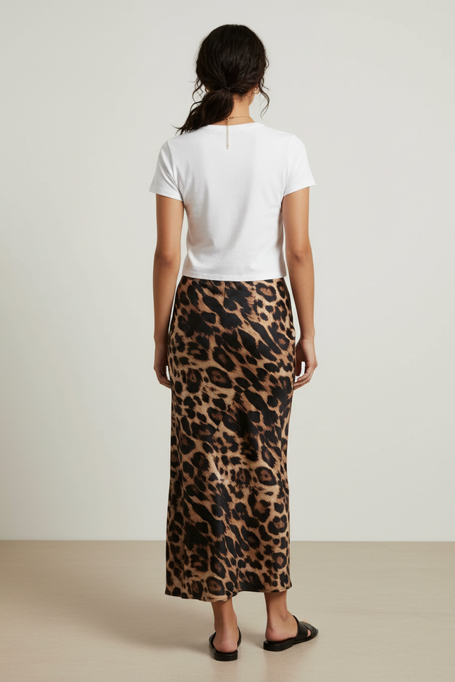 Jupe Léopard Longue Fluide Chic Élégante
