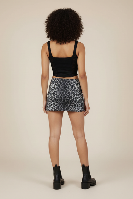 Jupe Léopard Mini Slim Chic Moderne