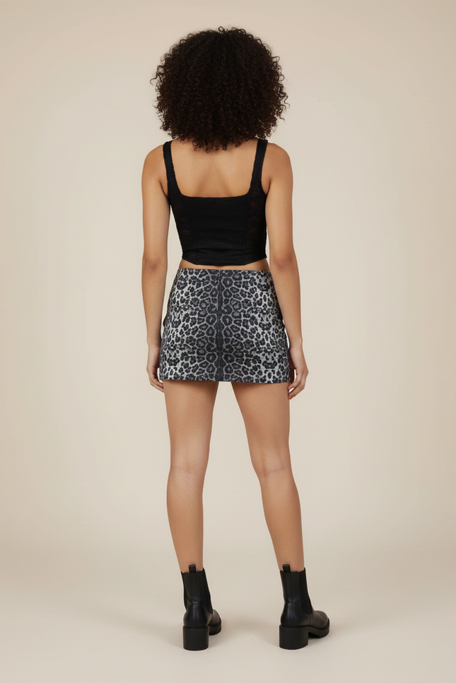 Jupe Léopard Mini Slim Chic Moderne
