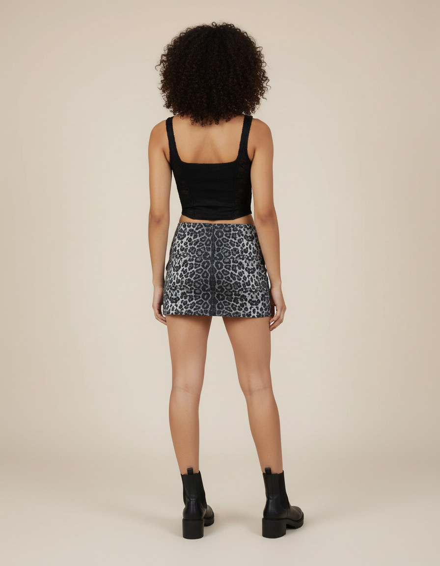 Jupe Léopard Mini Slim Chic Moderne