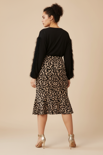 Jupe Léopard Coupe Sirène Élégante Glamour