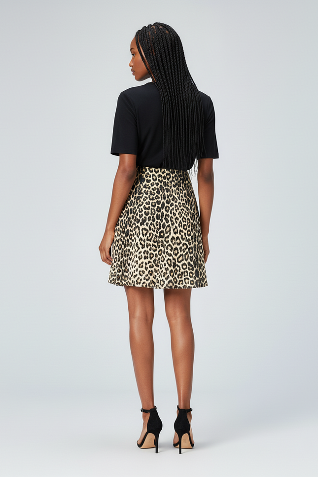Jupe Léopard Évasée Chic
