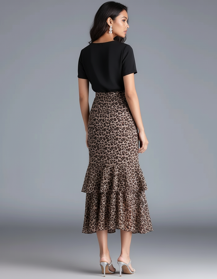 Jupe Leopard Asymetrique