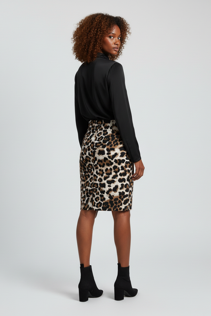 Jupe Léopard Coupe Crayon Chic