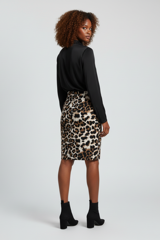 Jupe Léopard Coupe Crayon Chic