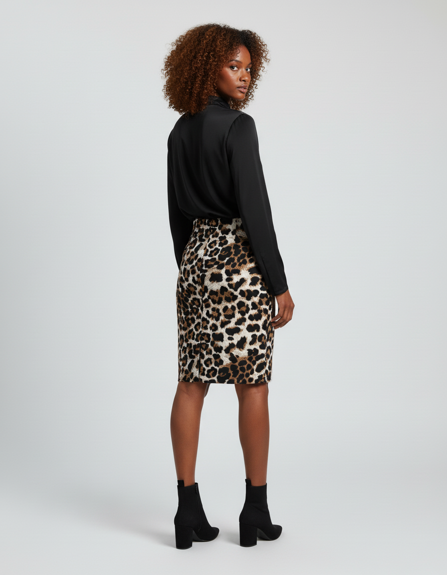 Jupe Léopard Coupe Crayon Chic
