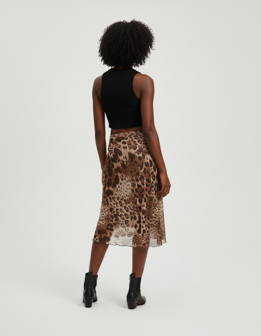 Jupe Léopard Voile Fluide Chic