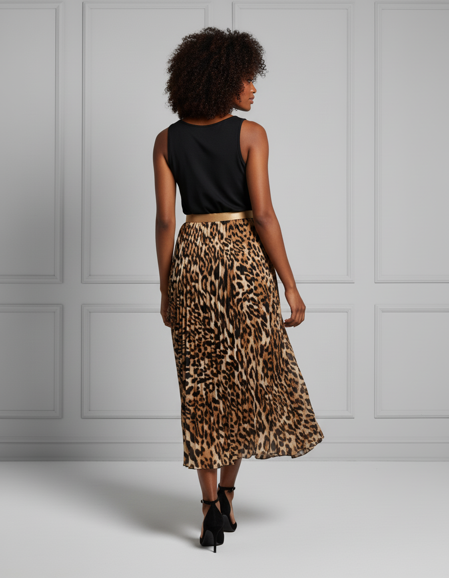 Jupe Mi Longue Leopard