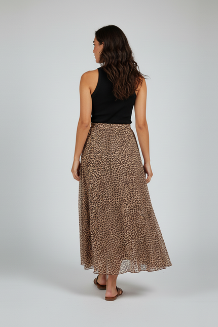 Jupe Léopard Longue Fluide Chic