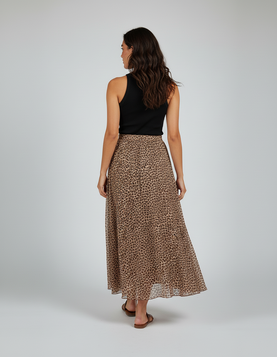 Jupe Léopard Longue Fluide Chic