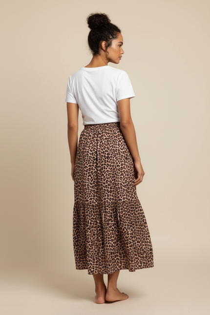 Jupe Smockée Leopard