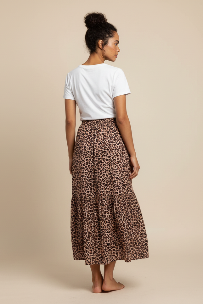 Jupe Smockée Leopard