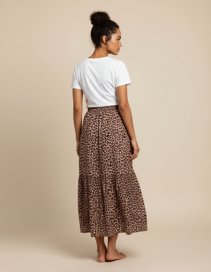 Jupe Smockée Leopard