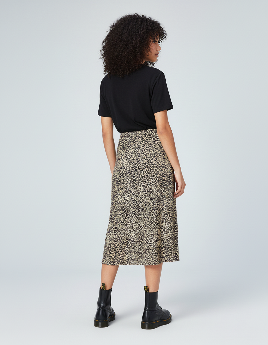 Jupe Fendue Leopard