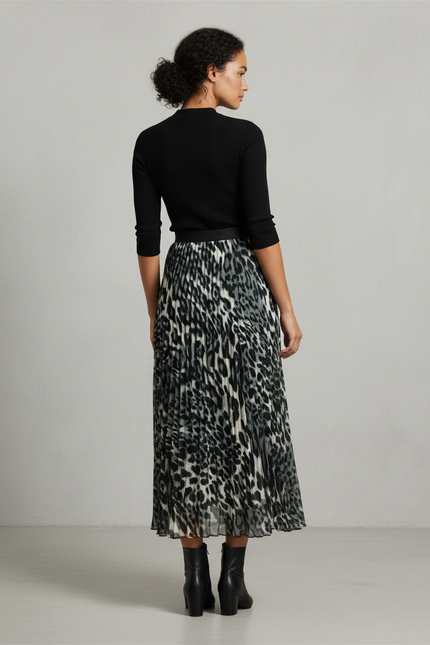 Jupe Leopard Grise