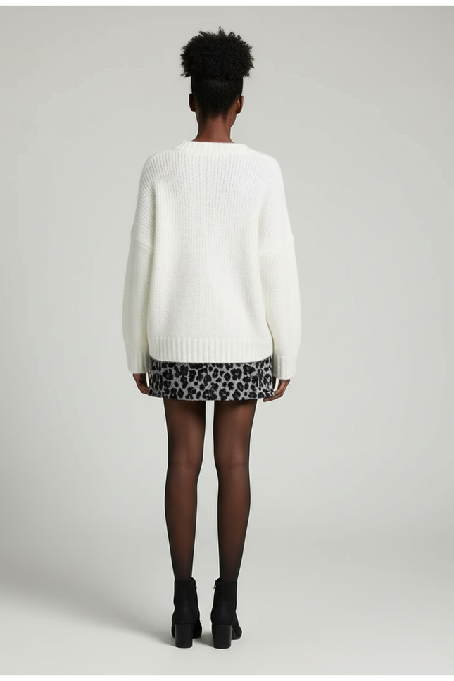 Jupe Léopard Mini Grise Chic