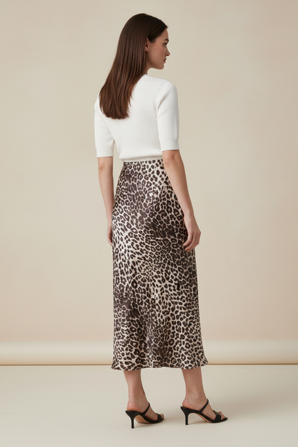 Jupe Leopard Marron