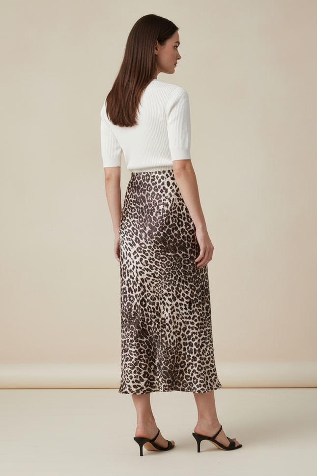 Jupe Leopard Marron