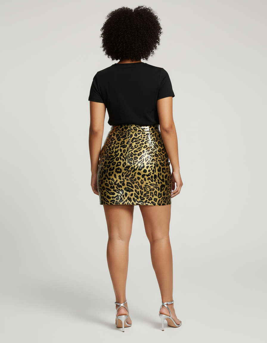 Jupe Léopard Brillante Mini Chic
