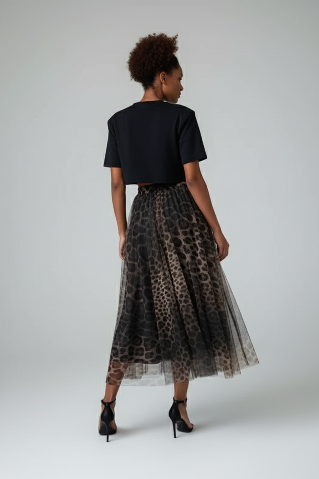 Jupe Longue Tulle Leopard