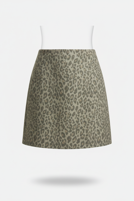Jupe Léopard Kaki Mini Chic
