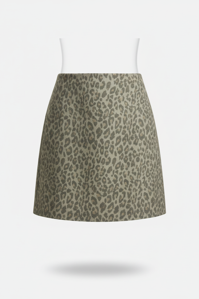 Jupe Léopard Kaki Mini Chic