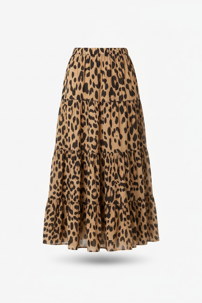 Jupe Leopard Gaze De Coton