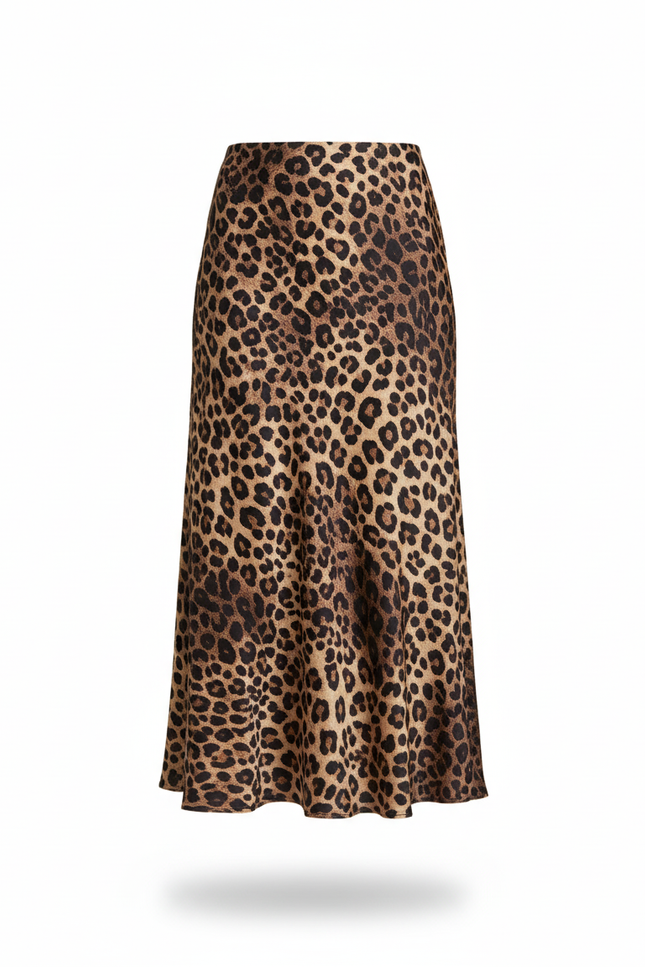 Jupe Léopard Satin Fluide