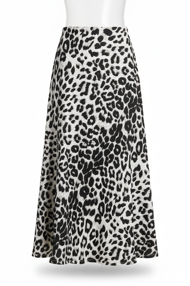 Jupe Léopard Noire Et Blanche Fluide Chic