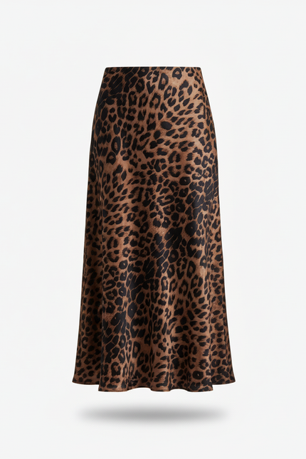 Jupe Léopard Satin Fluide Chic Tendance