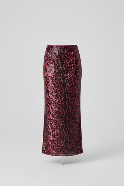 Jupe Léopard Pailletée Rose Chic