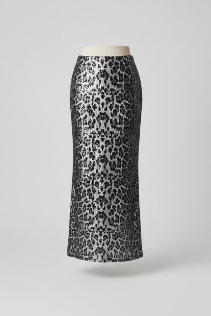 Jupe Léopard Pailletée Longue Chic