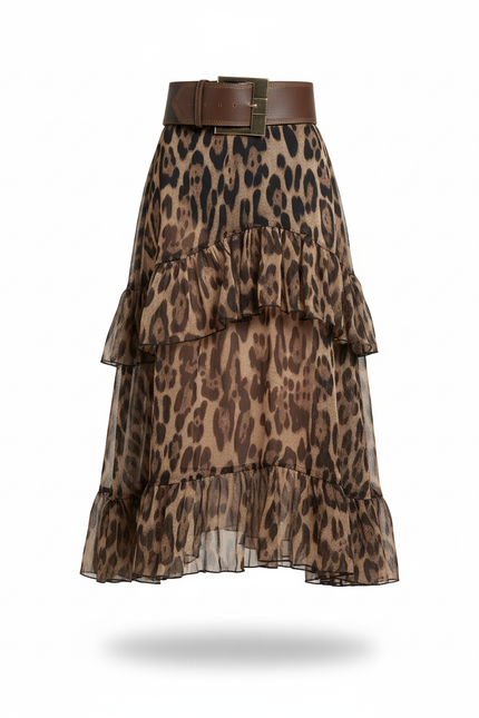 Jupe A Volant Leopard