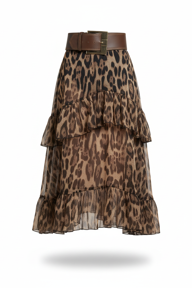 Jupe A Volant Leopard