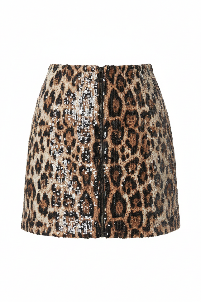 Jupe Léopard Mini Pailletée Chic
